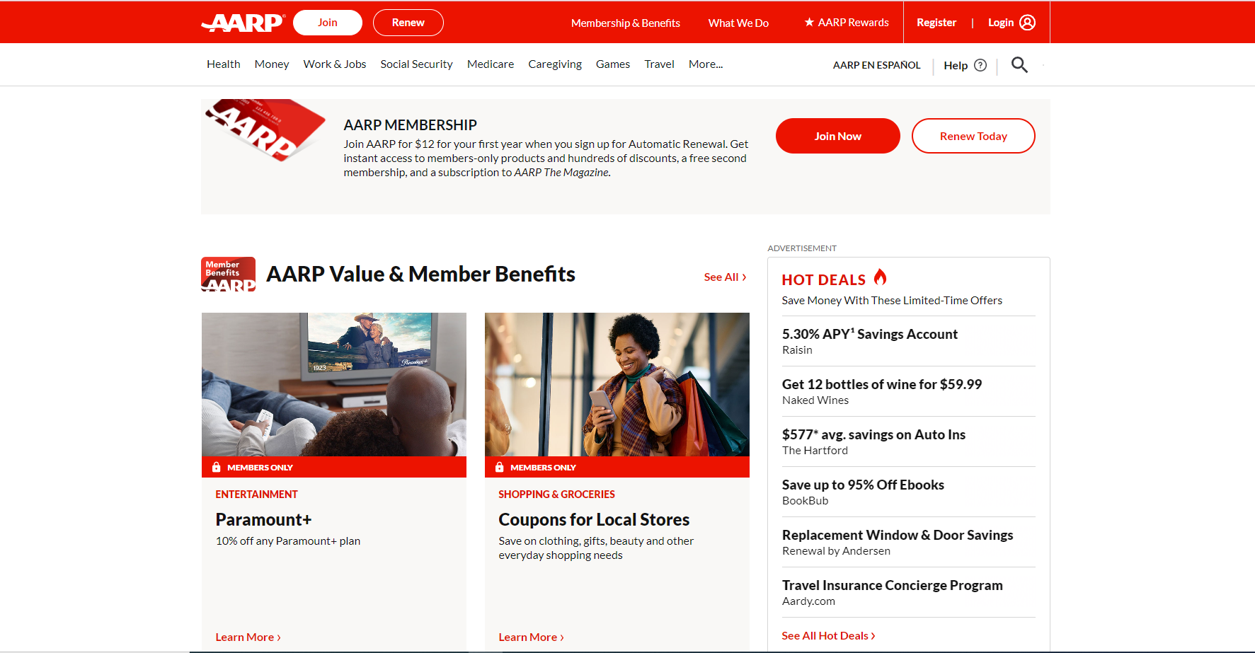AARP Life Insurance for Seniors Review: AARP Homepage