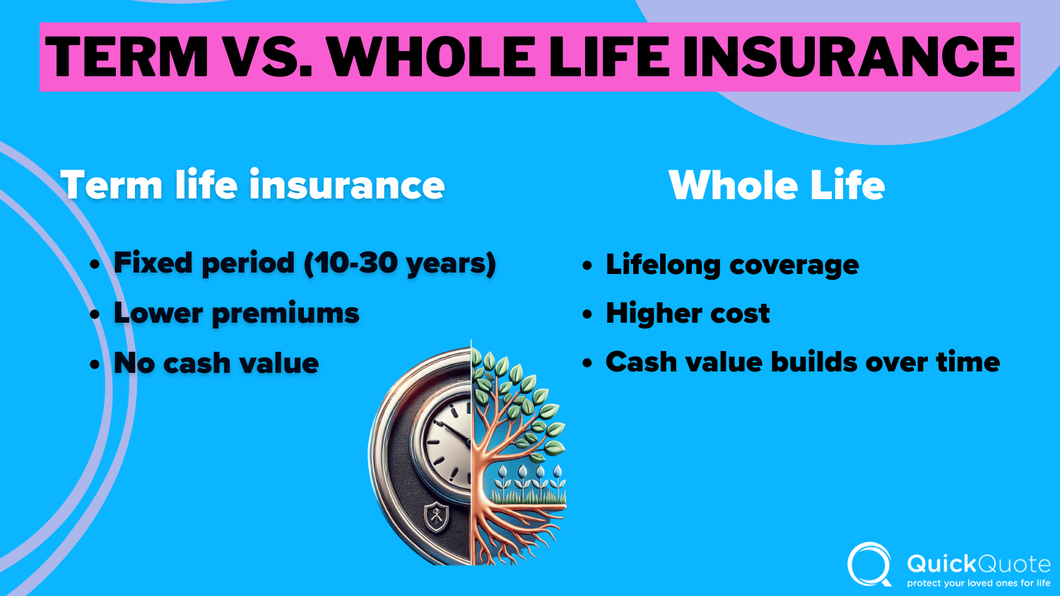 Term Life vs. Whole Life Insurance Infographic: AIG vs. State Farm Life Insurance